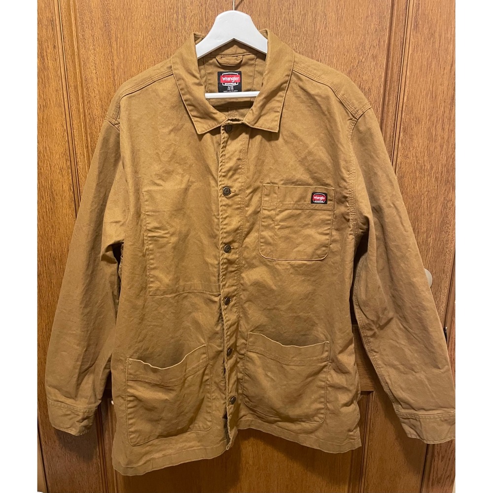 Wrangler Workwear Mens XL Brown Cotton Canvas Chore Jacket Coat WW85279